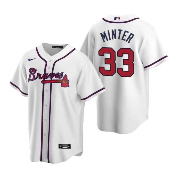 Personalized Men’s #33 A.J. Minter Atlanta Braves Cool Base Jersey White