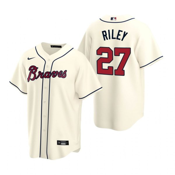 Personalized Men’s #27 Austin Riley Atlanta Braves Cool Base Jersey Cream