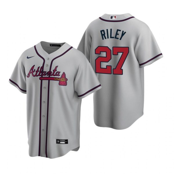 Personalized Men’s #27 Austin Riley Atlanta Braves Cool Base Jersey Gray
