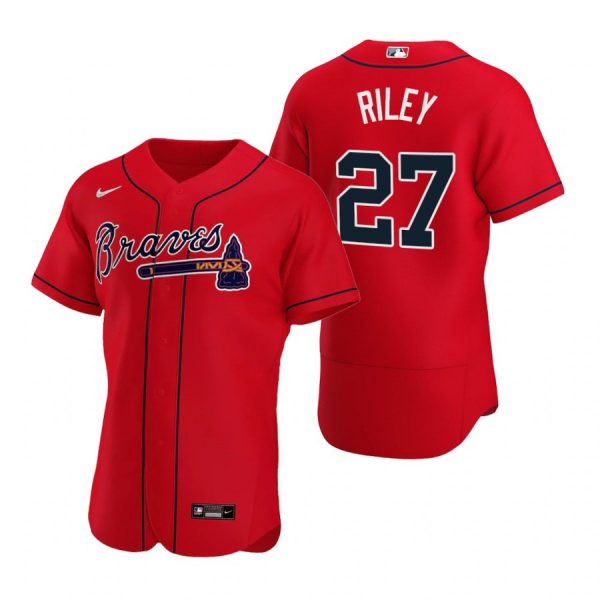Personalized Men’s #27 Austin Riley Atlanta Braves Flex Base Jersey Red