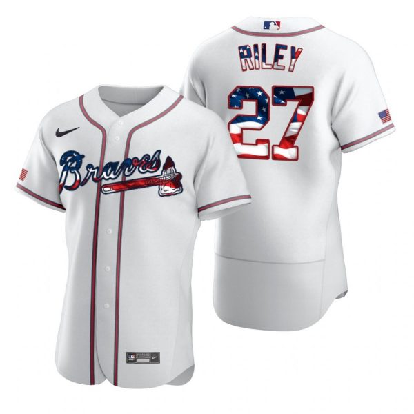 Personalized Men’s #27 Austin Riley Atlanta Braves Flex Base Jersey White Stars