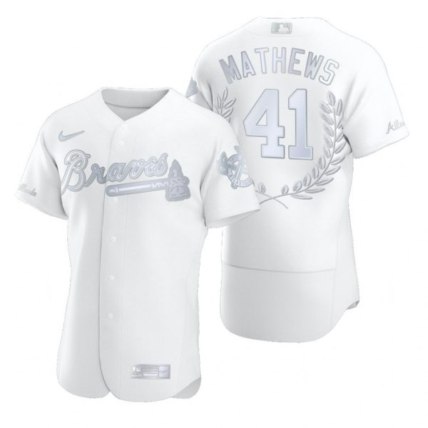 Personalized Men’s Eddie Mathews Atlanta Braves Flex Base Jersey White Award