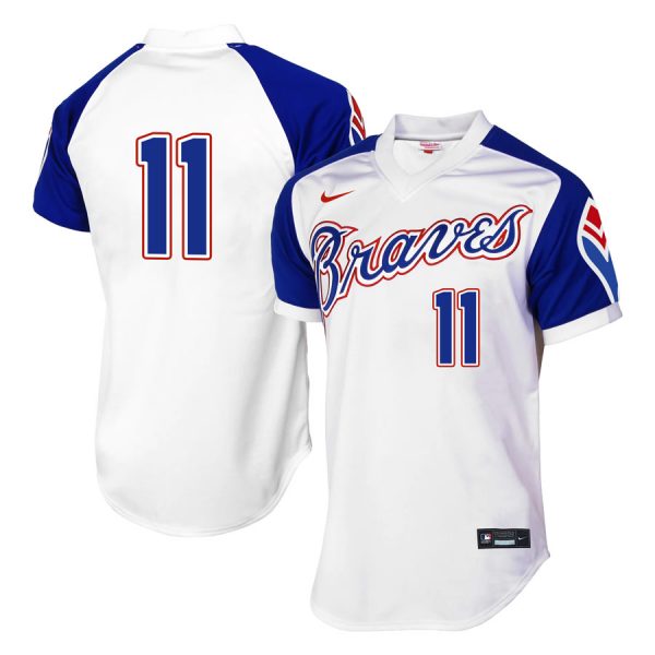 Personalized Men’s #11 Ender Inciarte Atlanta Braves Cool Base Jersey White Throwback