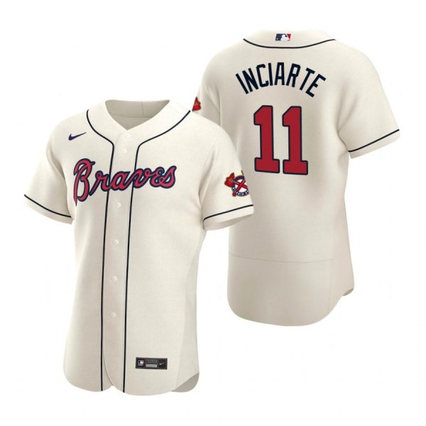 Personalized Men’s #11 Ender Inciarte Atlanta Braves Flex Base Jersey Cream
