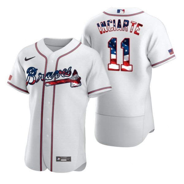 Personalized Men’s #11 Ender Inciarte Atlanta Braves Flex Base Jersey White Stars