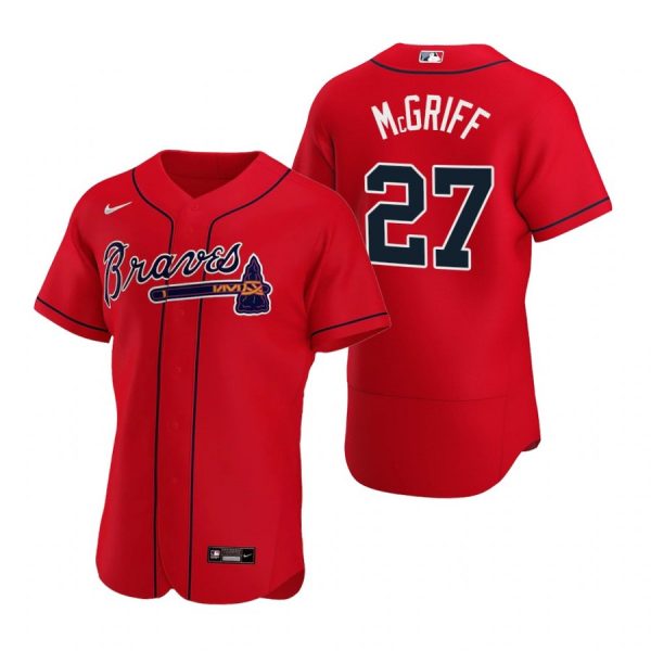 Personalized Men’s Fred Mcgriff Atlanta Braves Flex Base Jersey Red