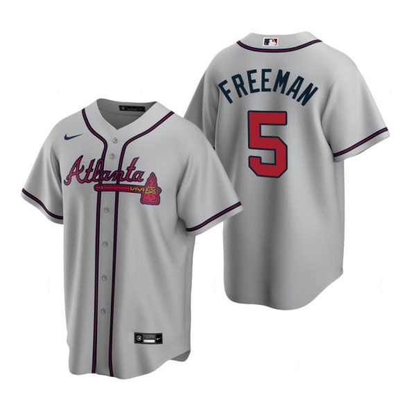 Personalized Men’s #5 Freddie Freeman Atlanta Braves Cool Base Jersey Gray