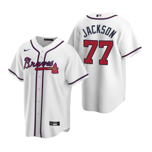 Personalized Men’s #77 Luke Jackson Atlanta Braves Cool Base Jersey White