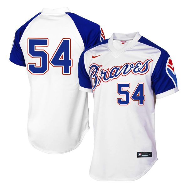 Personalized Men’s #54 Max Fried Atlanta Braves Cool Base Jersey White Throwback
