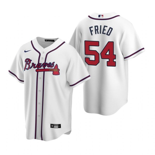 Personalized Men’s #54 Max Fried Atlanta Braves Cool Base Jersey White