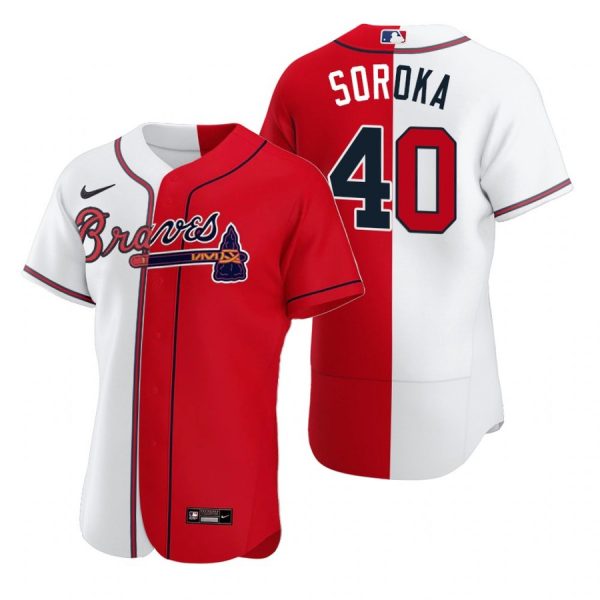 Personalized Men’s #40 Mike Soroka Atlanta Braves Flex Base Jersey Red