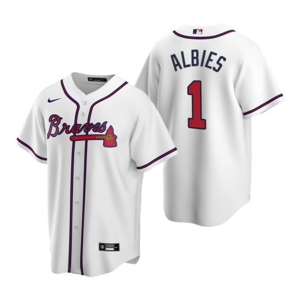 Personalized Men’s #1 Ozzie Albies Atlanta Braves Cool Base Jersey White