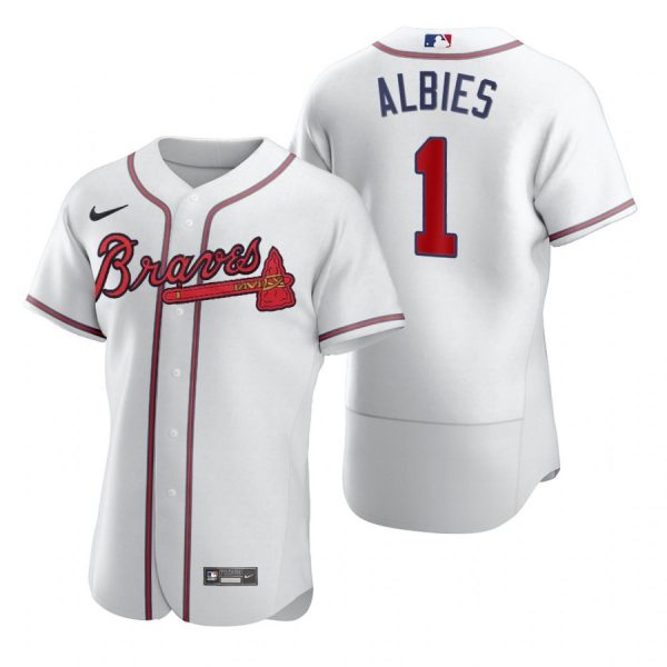 Personalized Men’s #1 Ozzie Albies Atlanta Braves Flex Base Jersey White
