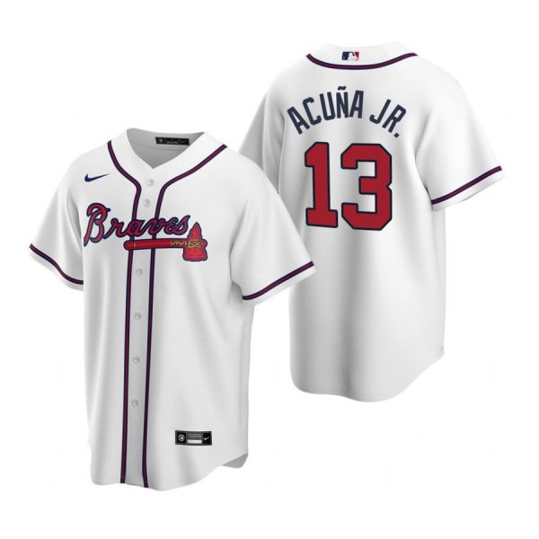 Personalized Men’s #13 Ronald Acuna Jr. Atlanta Braves Cool Base Jersey White