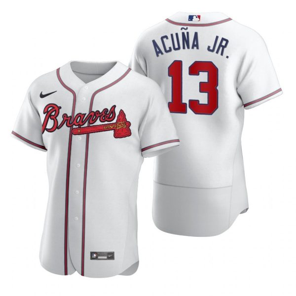 Personalized Men’s Ronald Acuna Jr. Atlanta Braves Flex Base Jersey White