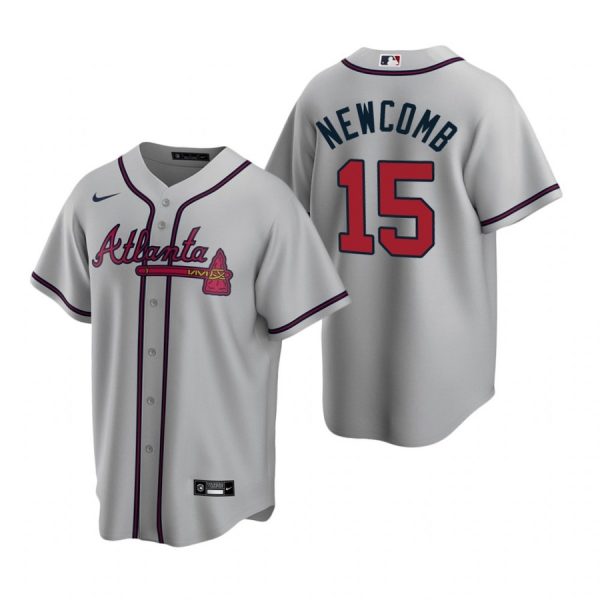 Personalized Men’s #15 Sean Newcomb Atlanta Braves Cool Base Jersey Gray