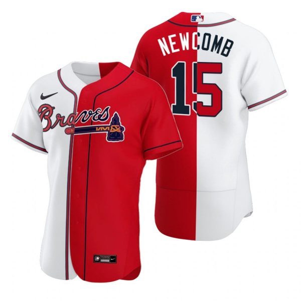 Personalized Men’s #15 Sean Newcomb Atlanta Braves Flex Base Jersey Red