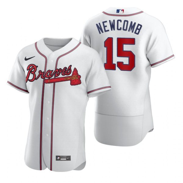 Personalized Men’s #15 Sean Newcomb Atlanta Braves Flex Base Jersey White