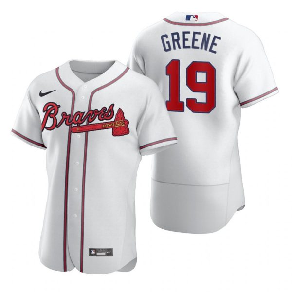 Personalized Men’s #19 Shane Greene Atlanta Braves Flex Base Jersey White