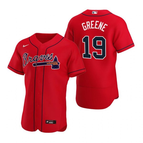 Personalized Men’s #19 Shane Greene Atlanta Braves Flex Base Jersey Red