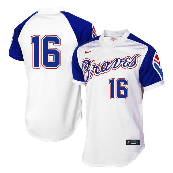 Personalized Men’s Travis D’Arnaud Atlanta Braves Cool Base Jersey White Throwback
