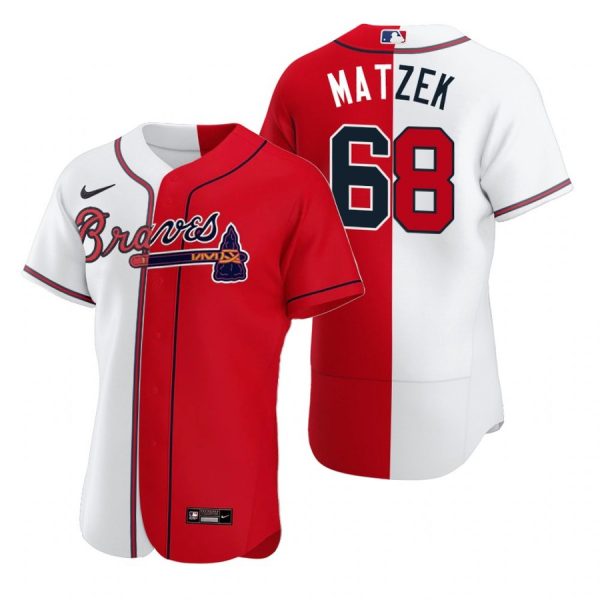 Personalized Men’s Tyler Matzek Atlanta Braves Flex Base Jersey Red