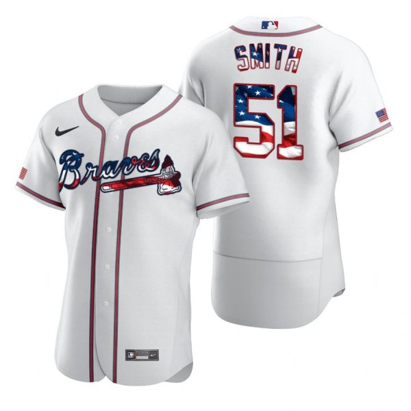 Personalized Men’s Will Smith Atlanta Braves Flex Base Jersey White Stars