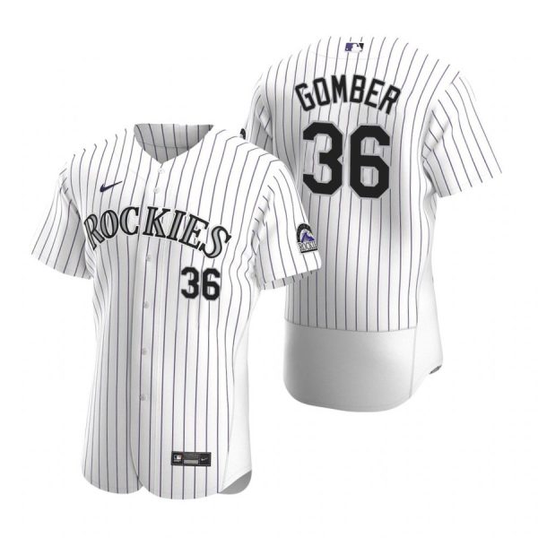 Personalized Men’s Austin Gomber Colorado Rockies Flex Base Jersey White