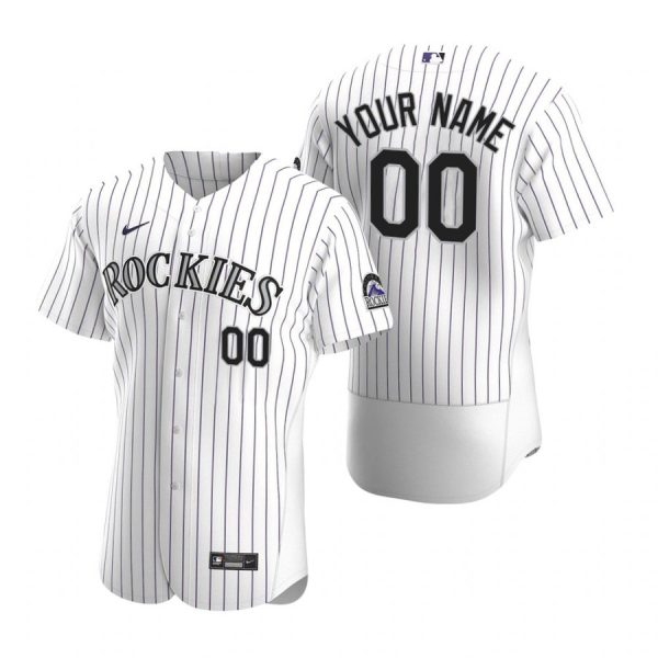 Personalized Men’s Colorado Rockies Flex Base Jersey White