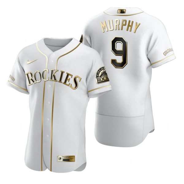 Personalized Men’s Daniel Murphy Colorado Rockies Flex Base Jersey White Golden