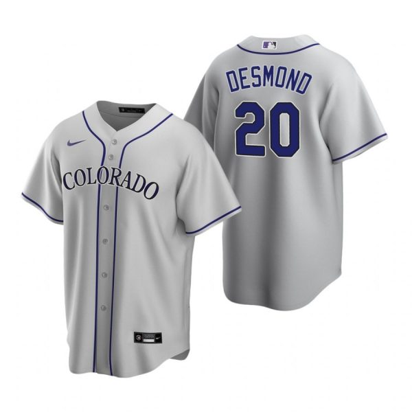 Personalized Men’s Ian Desmond Colorado Rockies Cool Base Jersey Gray