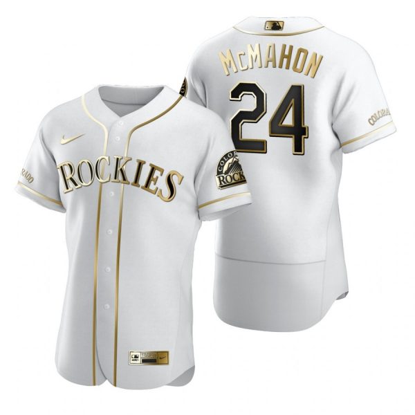 Personalized Men’s Ryan Mcmahon Colorado Rockies Flex Base Jersey White Golden