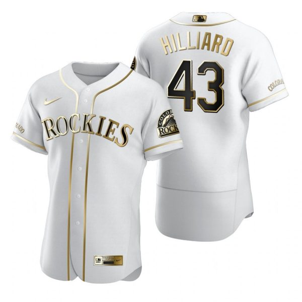 Personalized Men’s Sam Hilliard Colorado Rockies Flex Base Jersey White Golden