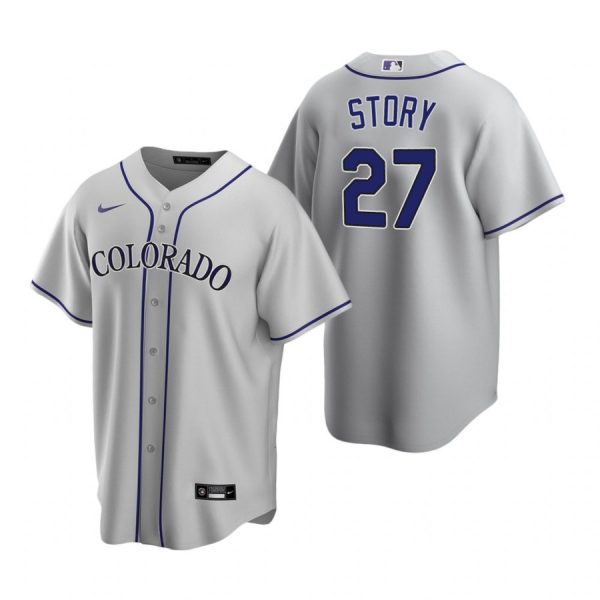 Personalized Men’s Trevor Story Colorado Rockies Cool Base Jersey Gray