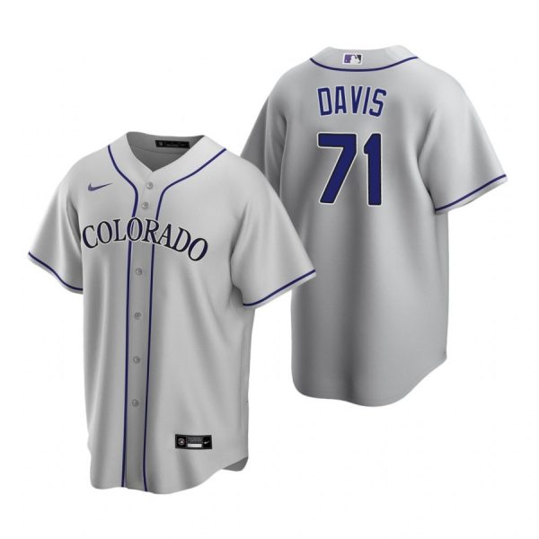 Personalized Men’s Wade Davis Colorado Rockies Cool Base Jersey Gray