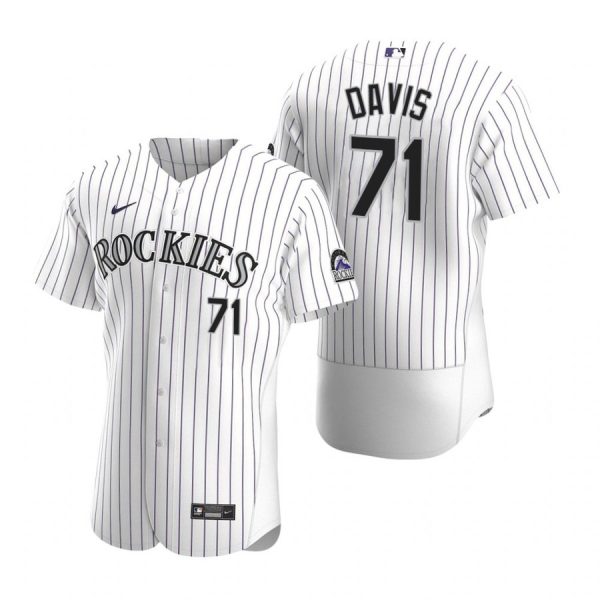 Personalized Men’s Wade Davis Colorado Rockies Flex Base Jersey White