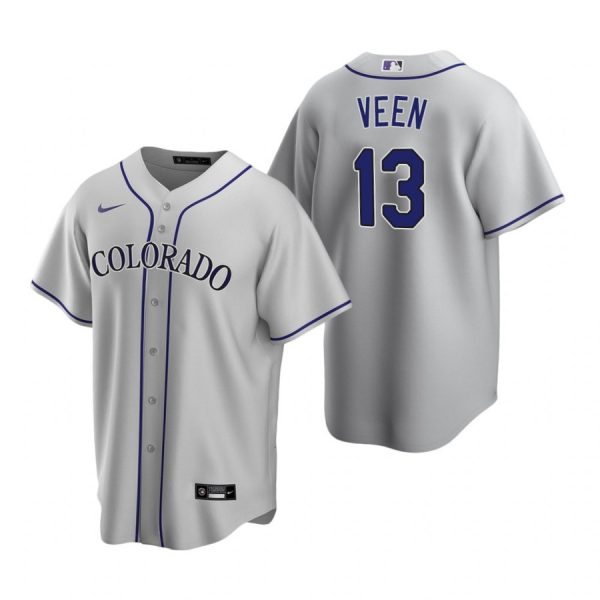 Personalized Men’s Zac Veen Colorado Rockies Cool Base Jersey Gray