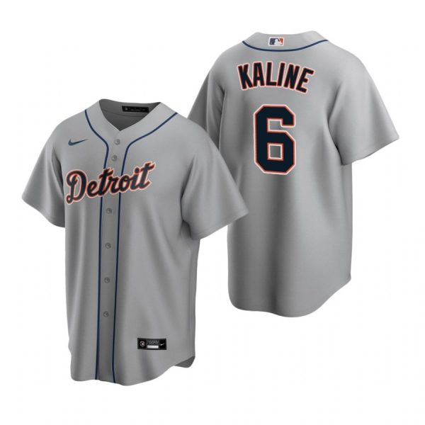 Personalized Men’s Al Kaline Detroit Tigers Cool Base Jersey Gray Cooperstown