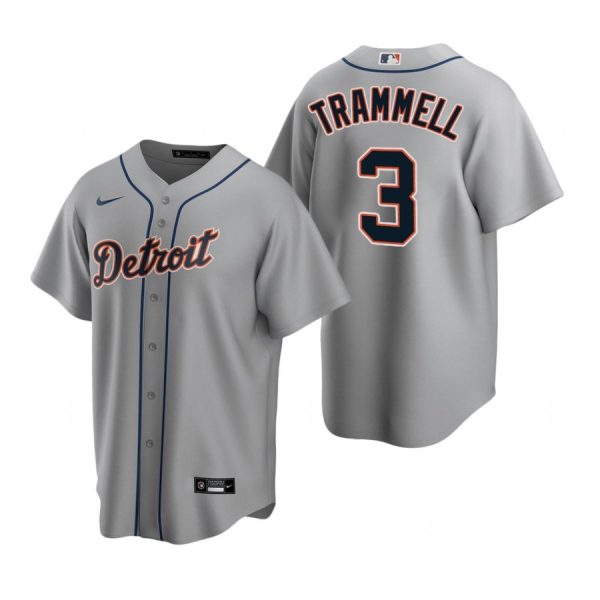 Personalized Men’s Alan Trammell Detroit Tigers Cool Base Jersey Gray