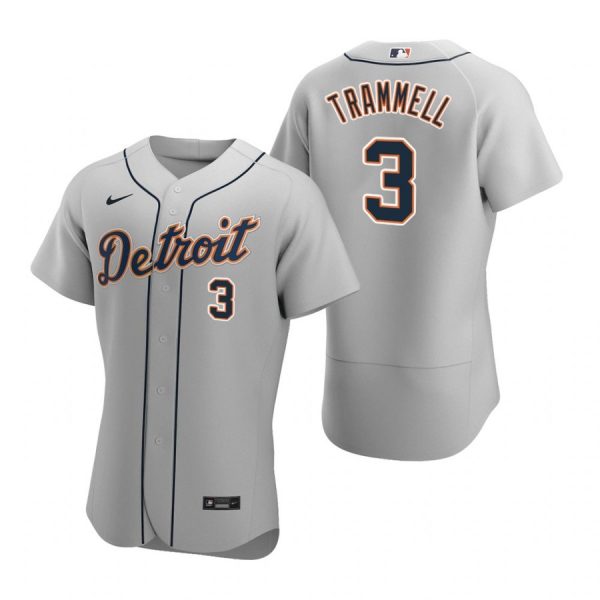 Personalized Men’s Alan Trammell Detroit Tigers Flex Base Jersey Gray