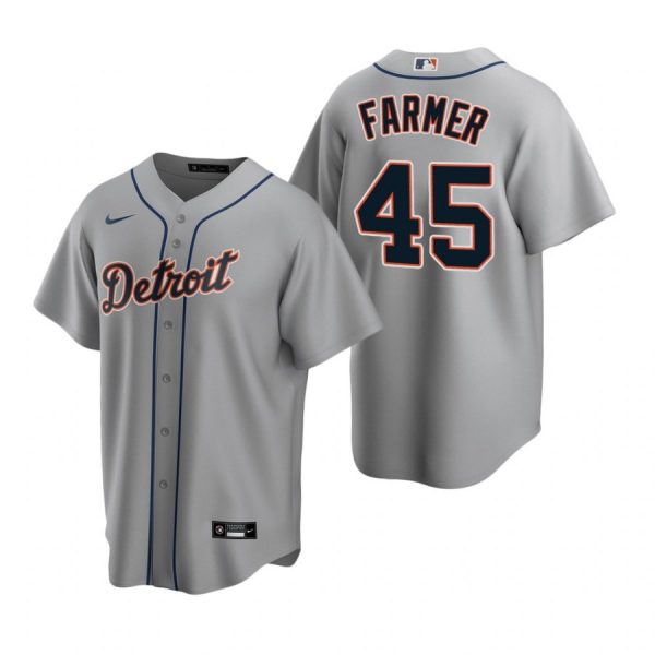 Personalized Men’s Buck Farmer Detroit Tigers Cool Base Jersey Gray