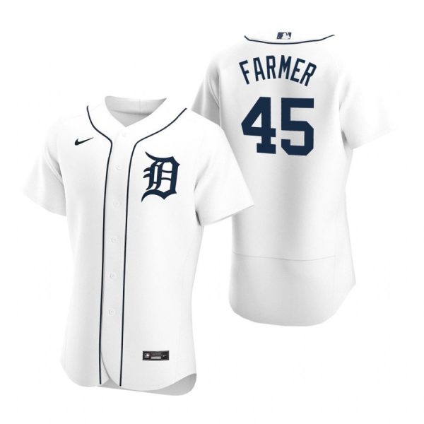 Personalized Men’s Buck Farmer Detroit Tigers Flex Base Jersey White