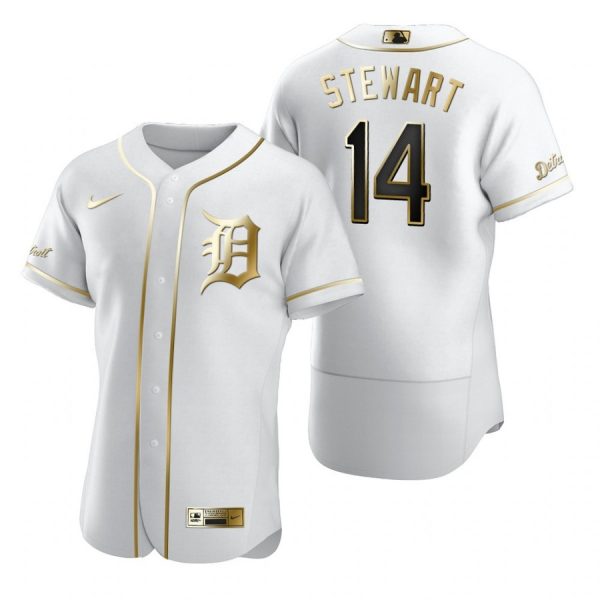 Personalized Men’s Christin Stewart Detroit Tigers Flex Base Jersey White Golden