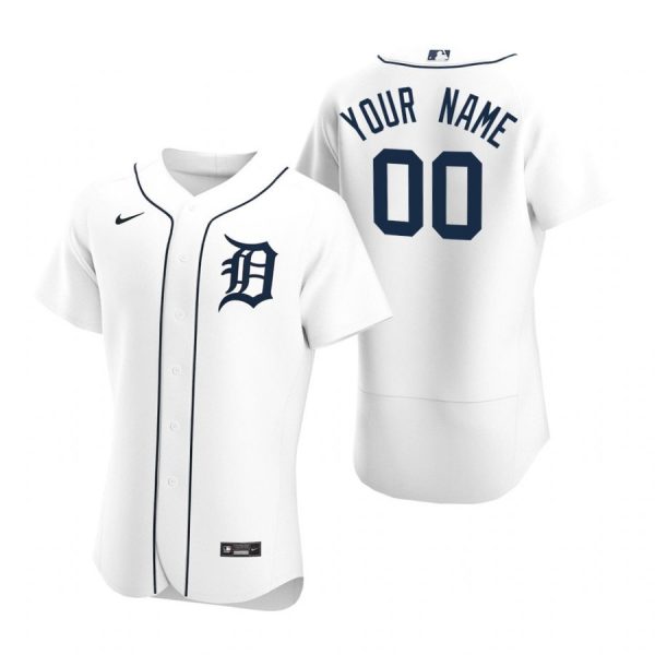 Personalized Men’s Detroit Tigers Flex Base Jersey White