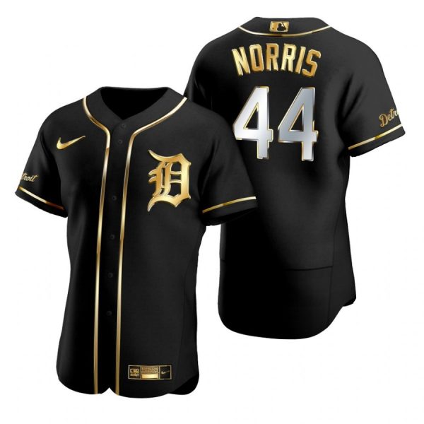 Personalized Men’s Daniel Norris Detroit Tigers Flex Base Jersey Black Golden