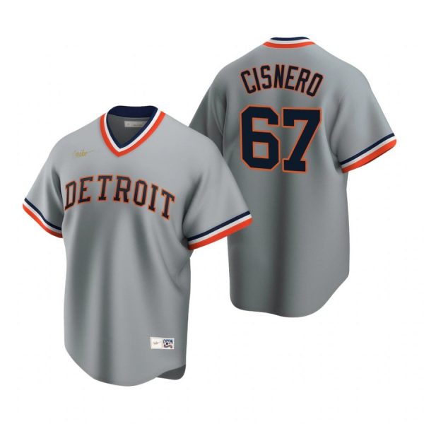 Personalized Men’s Jose Cisnero Detroit Tigers Cool Base Jersey Gray Cooperstown