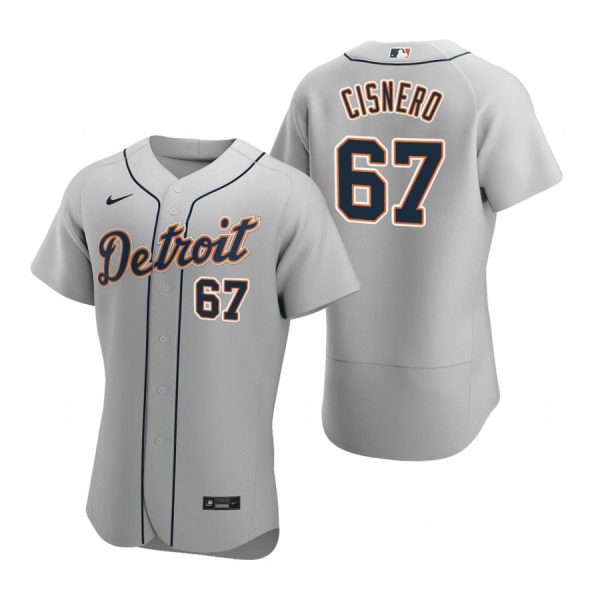 Personalized Men’s Jose Cisnero Detroit Tigers Flex Base Jersey Gray