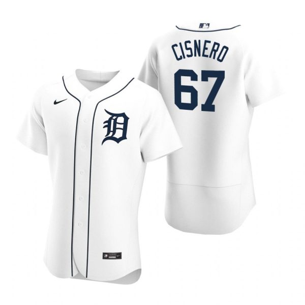 Personalized Men’s Jose Cisnero Detroit Tigers Flex Base Jersey White