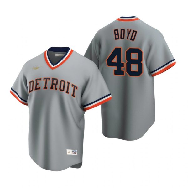Personalized Men’s Matthew Boyd Detroit Tigers Cool Base Jersey Gray Cooperstown