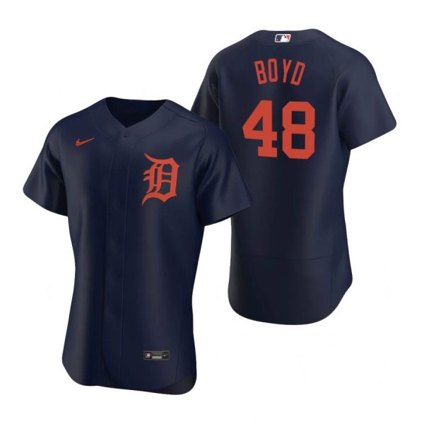 Personalized Men’s Matthew Boyd Detroit Tigers Flex Base Jersey Navy Orange